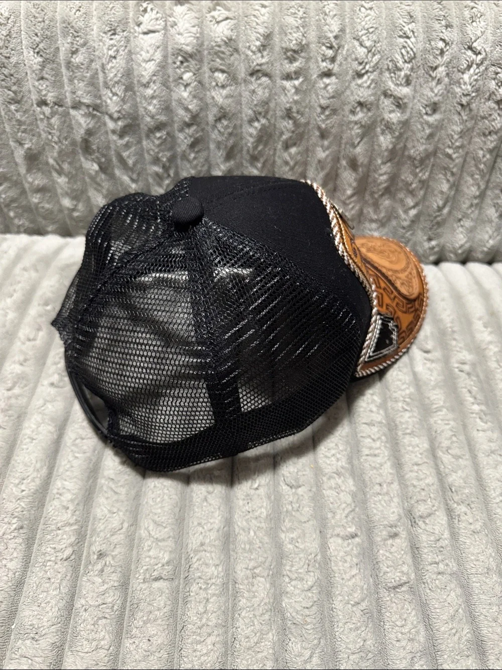 Black and Tan Western Horse Patch Mesh Trucker Hat